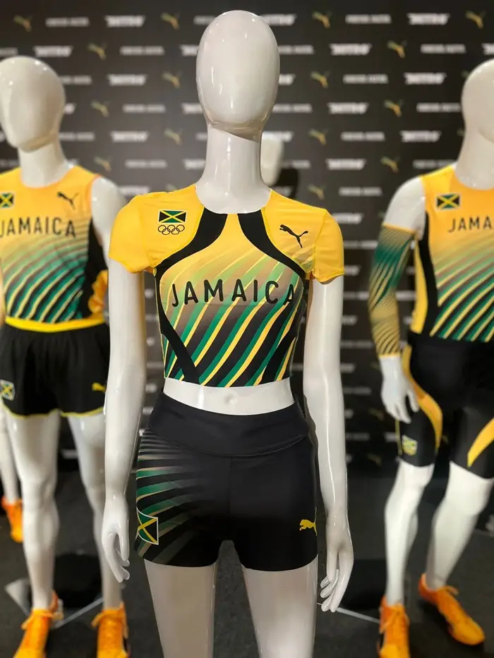 Puma’s Paris Olympics 2024 kit tailored exclusively for Jamaica’s athletes who will be participating at the upcoming summer games.
